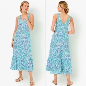 NWT Lilly Pulitzer Madsen V-Neck Midi Dress